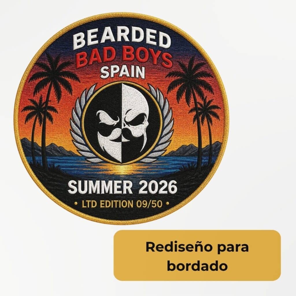 Parche rediseñado para bordado a partir de un diseño IA